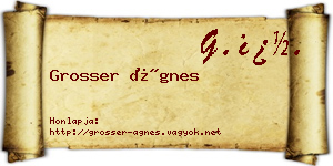 Grosser Ágnes névjegykártya